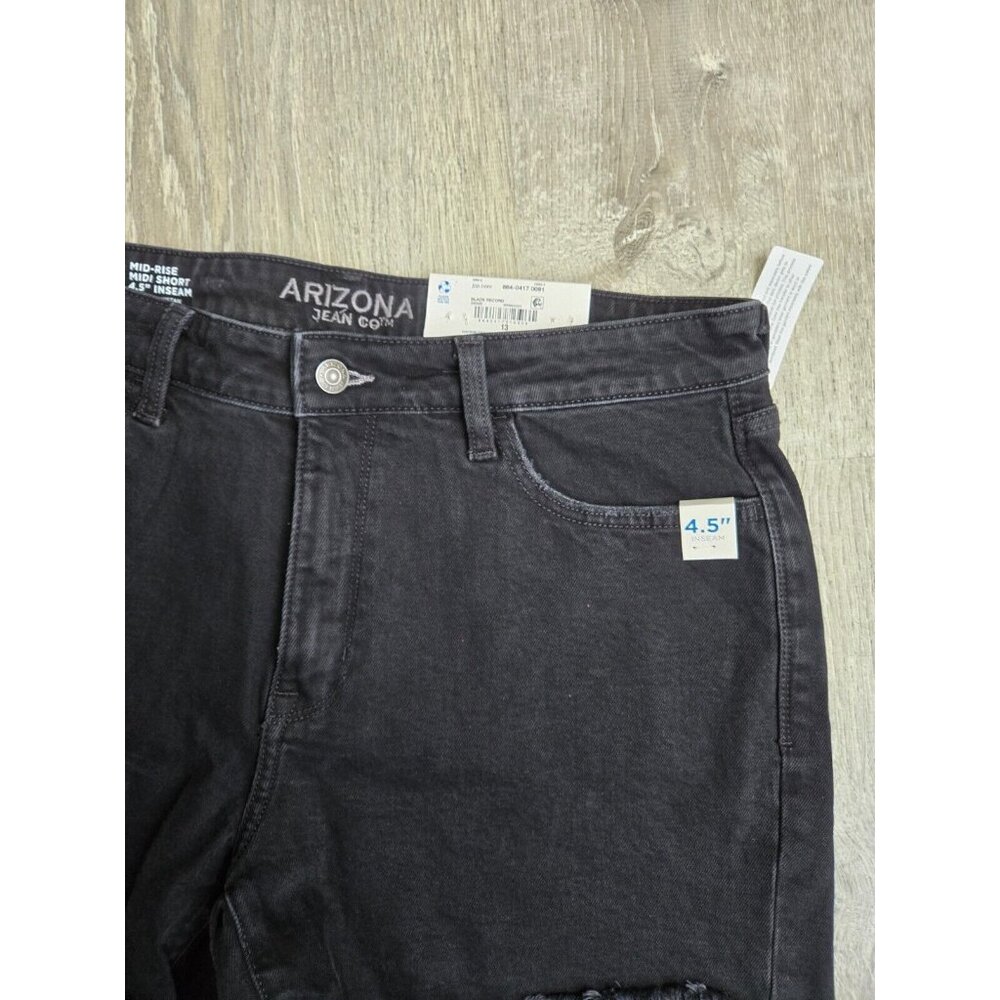Arizona jean co midi short mid rise black record. Size 13 - Picture 3 of 8